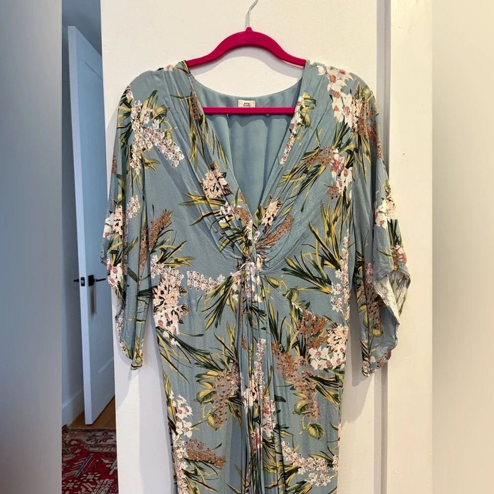 River Island Floral Kimono Dress in Blue - Picture 3 of 9